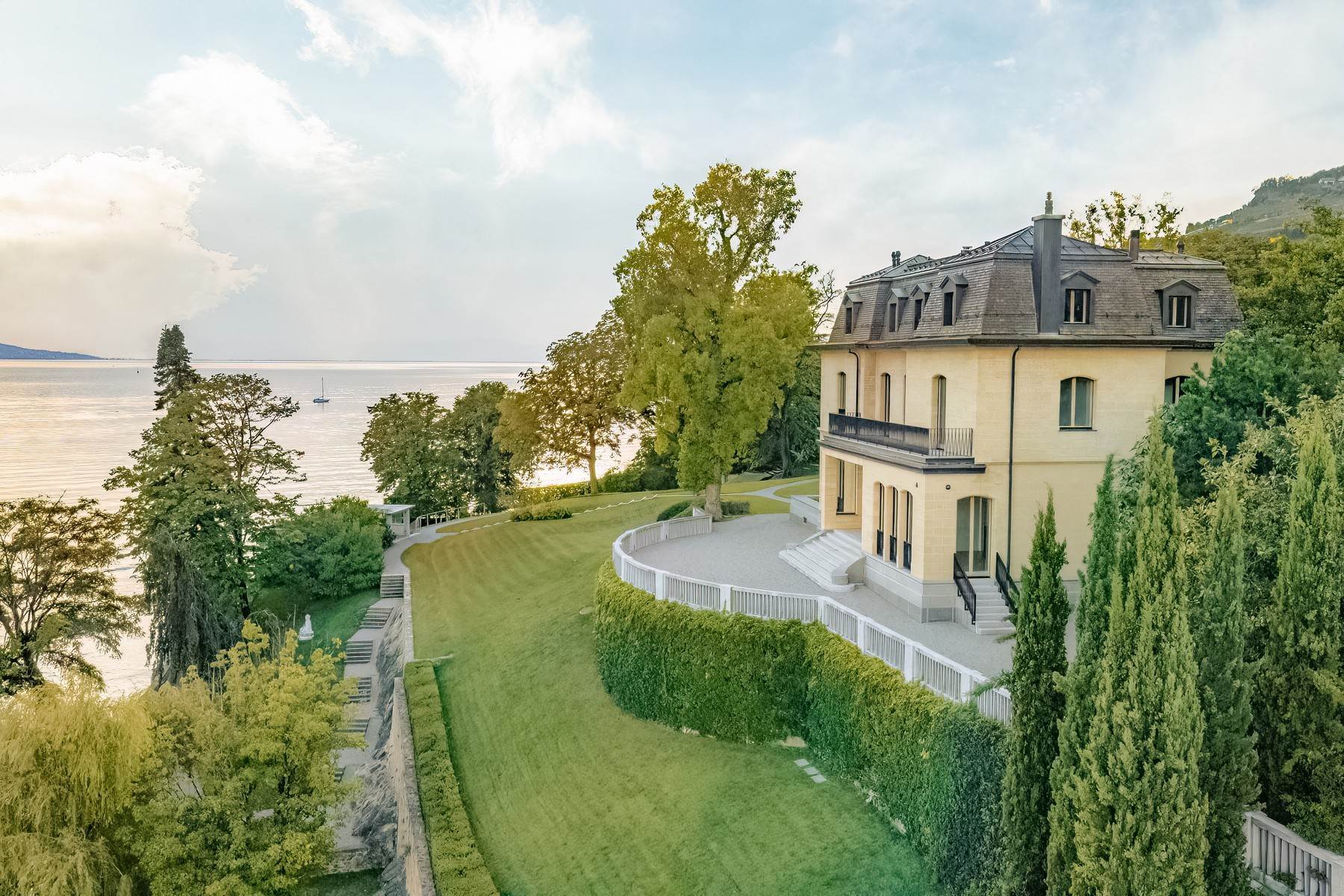 Single Family Homes for Sale at Unique! Mansion feet in the water with private ports Corseaux Corseaux, Vaud 1802 Switzerland
