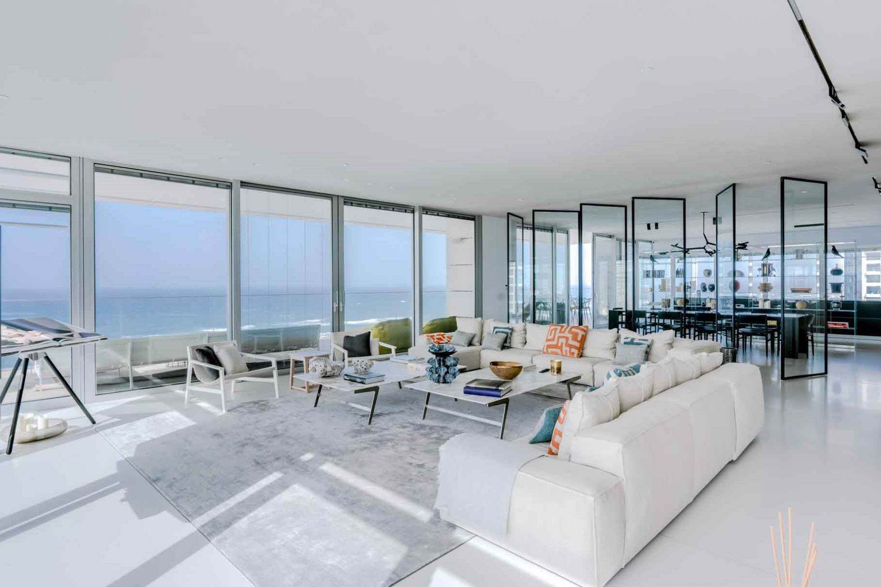 Single Family Homes for Sale at Beachfront Exquisite Architectural Apartment Tel Aviv, Israel Israel
