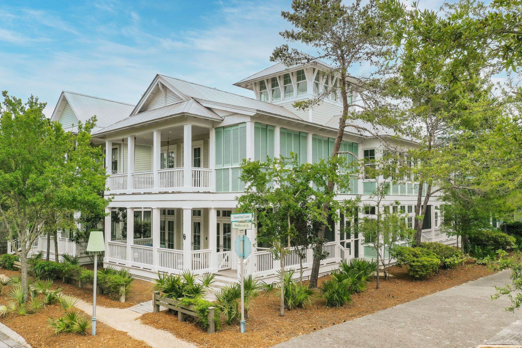 Single Family Homes for Sale at Updated WaterColor Home with Carriage House on Corner Lot 147 Needlerush Drive Santa Rosa Beach, Florida 32459 United States