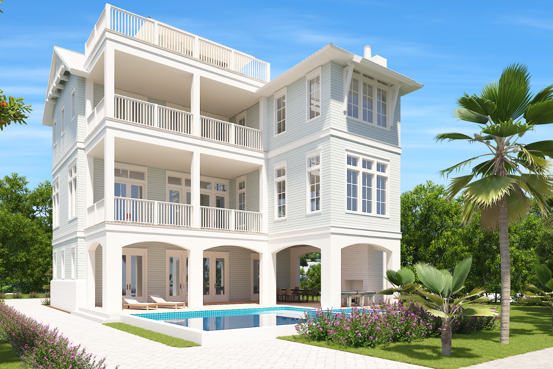 Single Family Homes for Sale at New Beach Retreat with Private Pool and Beach Access in Old Seagrove 2917 E County Highway 30A Santa Rosa Beach, Florida 32459 United States